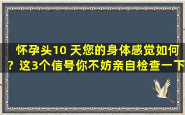 怀孕头10 天您的身体感觉如何？这3个信号你不妨亲自检查一下！